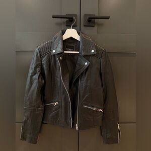 Brand New! Barneys Black Genuine Leather Jacket for Women